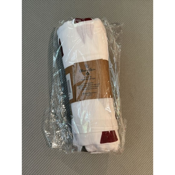 New Oliver & Rain Off-White Mountain Organic Cotton Swaddle Baby Blanket 46x46” - Picture 5 of 5